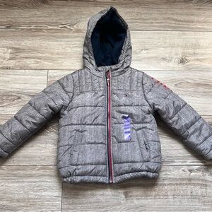 Tommy Hilfiger Kids Gray Puffer Jacket XS 5/6